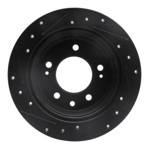 Hyundai Tucson Brake Rotor (1) - Rear Right - R1 Concepts - Drilled & Slotted - Black - `09-`16